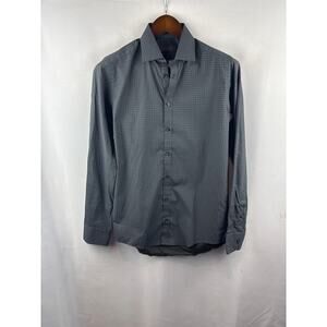 Men’s Sand by Mario’s Small Black & Grey Patterned Button Down